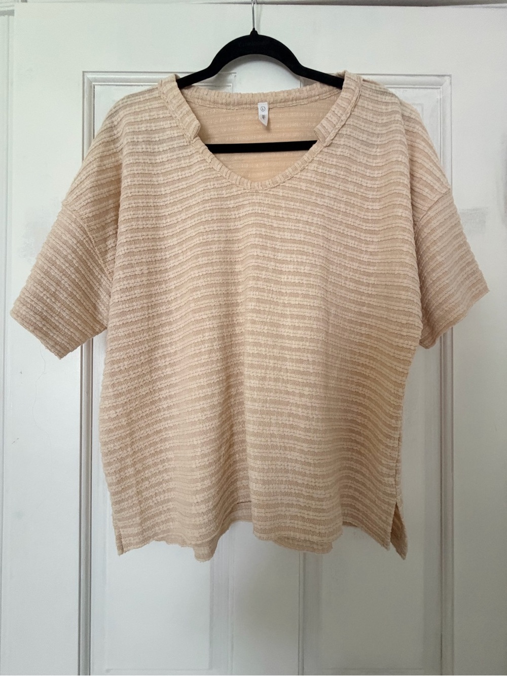 Wishlist Cream Short-Sleeve Textured Knit Top